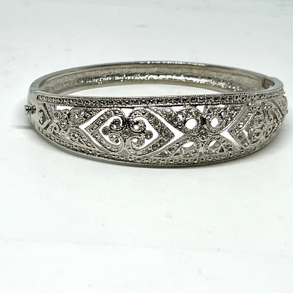 Austrian Crystal Filigree Bangle Bracelet